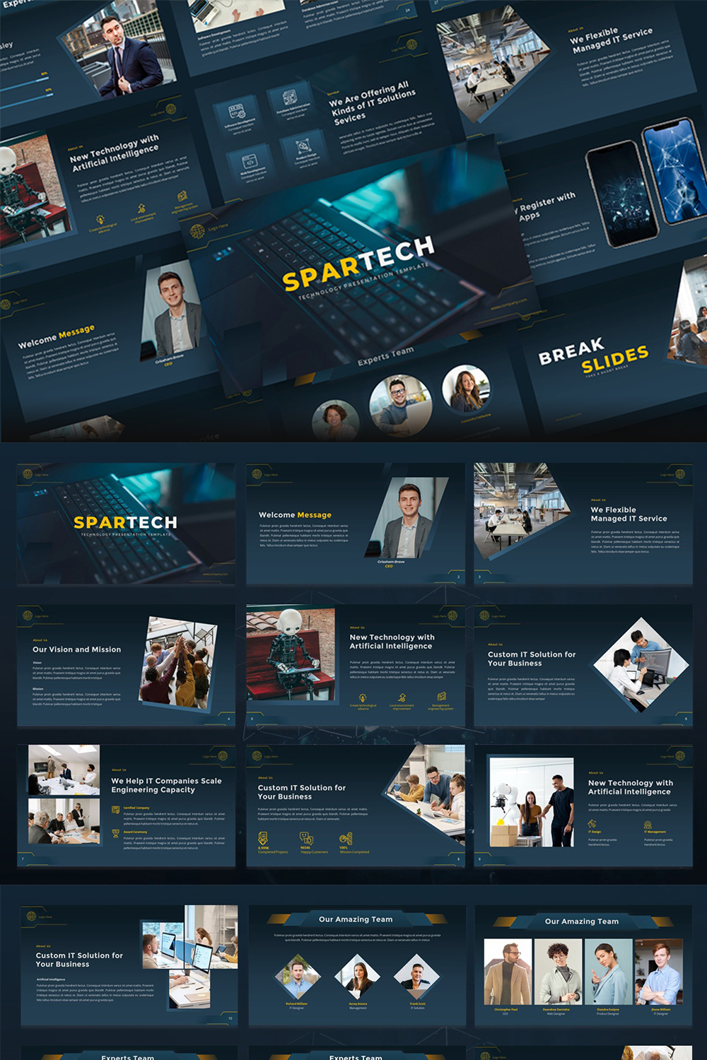 SPARTECH - Technology Google Slides Template pinterest preview image.