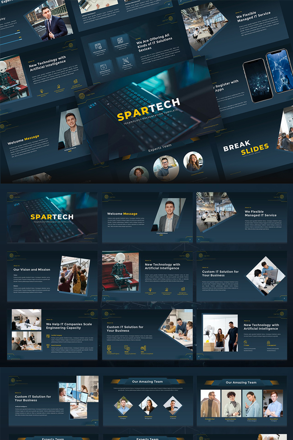 SPARTECH - Technology PowerPoint Template pinterest preview image.