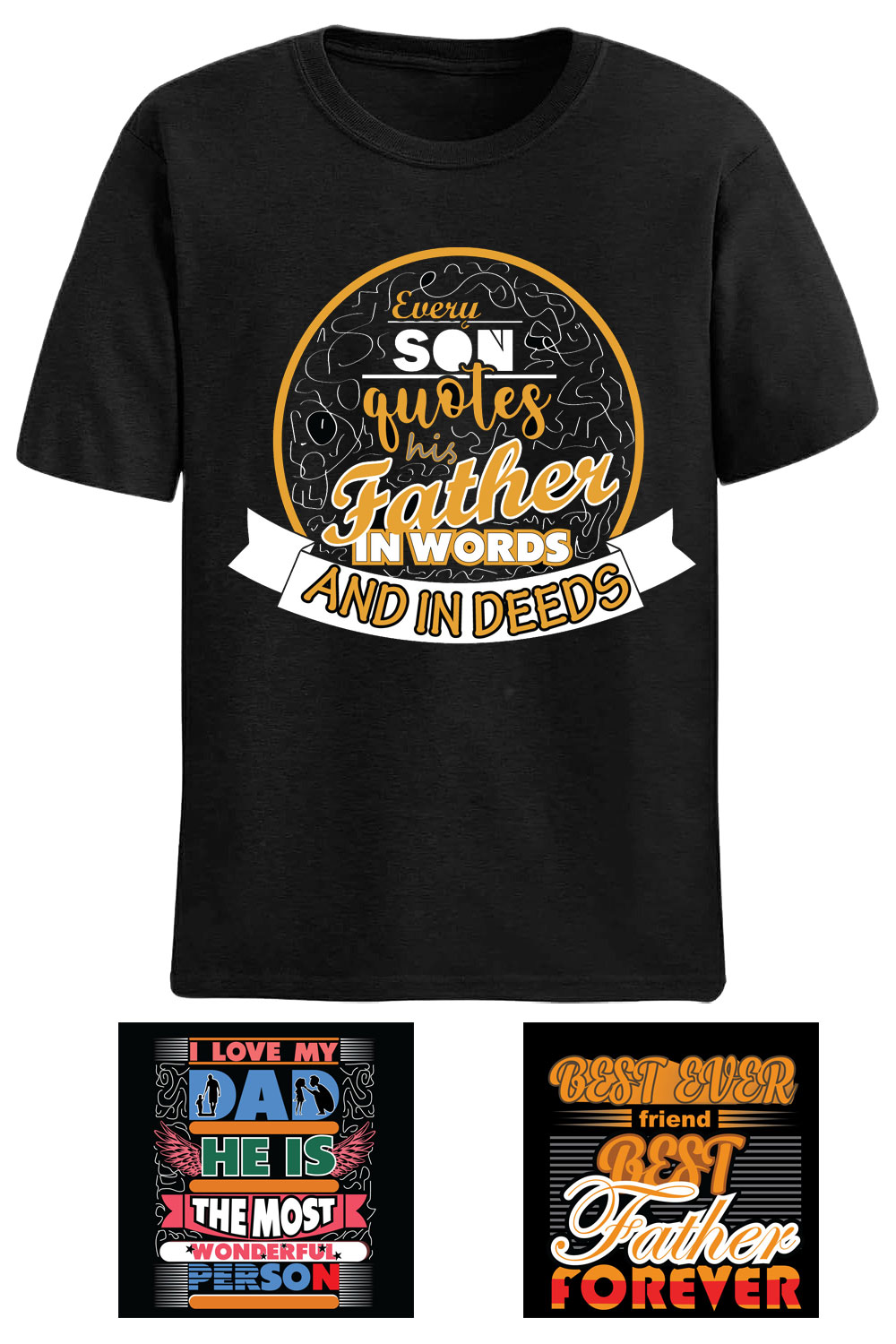 FATHERS DAY SPECIAL GRAPHIC T-SHIRT DESIGN pinterest preview image.