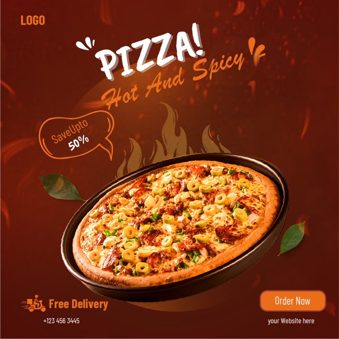 Pizza Social Media Post Design preview image.