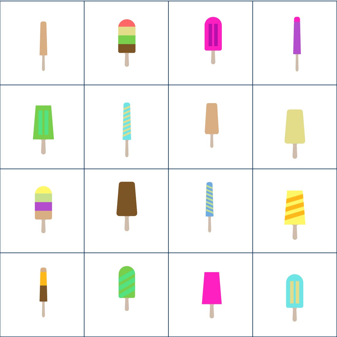 popsicle illustration set preview image.