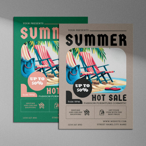 Summer hot Sale Flyer Template cover image.