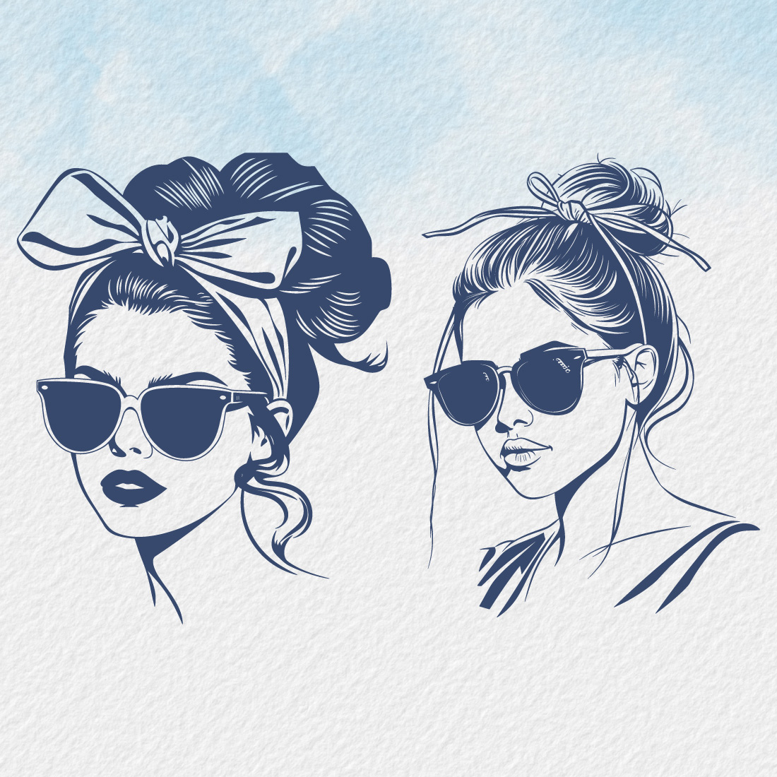 Messy bun hairstyle wearing sunglasses silhouette, Women With Messy Bun And Sunglasses Face Silhouette, casual messy bun with glasses, cute messy bun and glasses cover image.