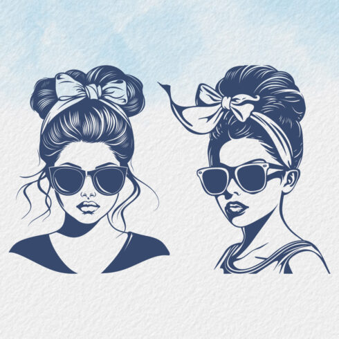 Messy bun hairstyle wearing sunglasses silhouette, Women With Messy Bun And Sunglasses Face Silhouette, casual messy bun with glasses, cute messy bun and glasses cover image.
