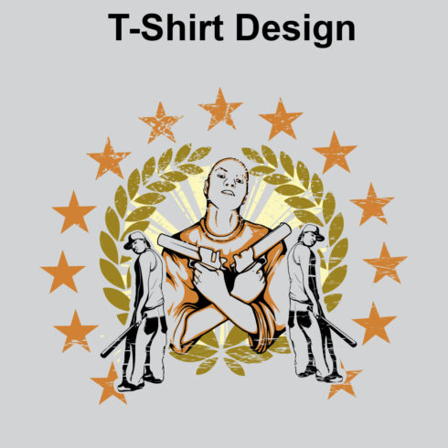 Gangstar T-Shirt Design Free Vector cover image.