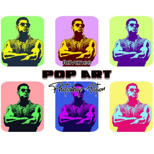 Advance Pop Art Photoshop Action cover image.