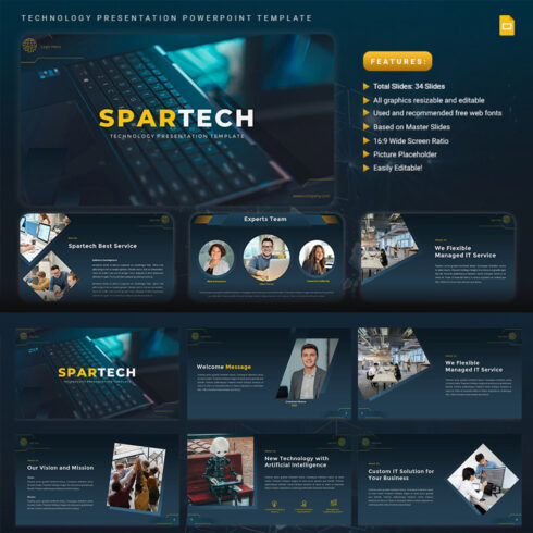 SPARTECH - Technology Google Slides Template cover image.