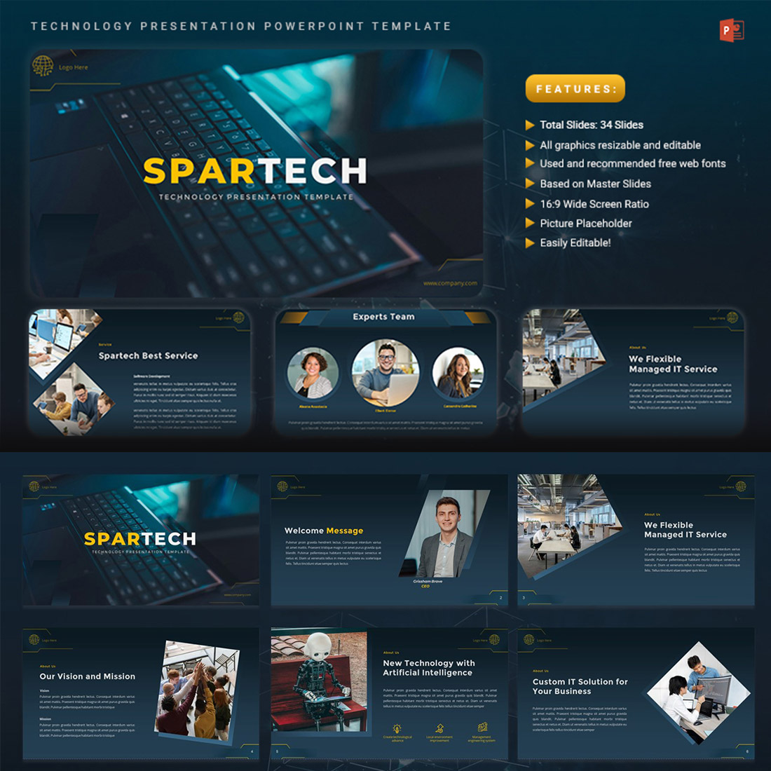 SPARTECH - Technology PowerPoint Template cover image.