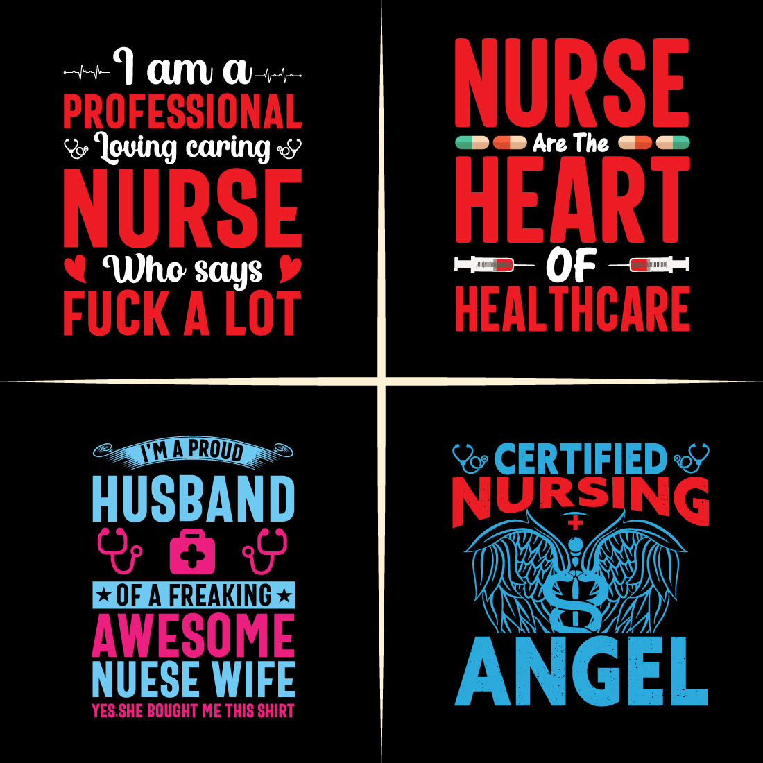 10 Best Nurses T-Shirt Design Bundle preview image.