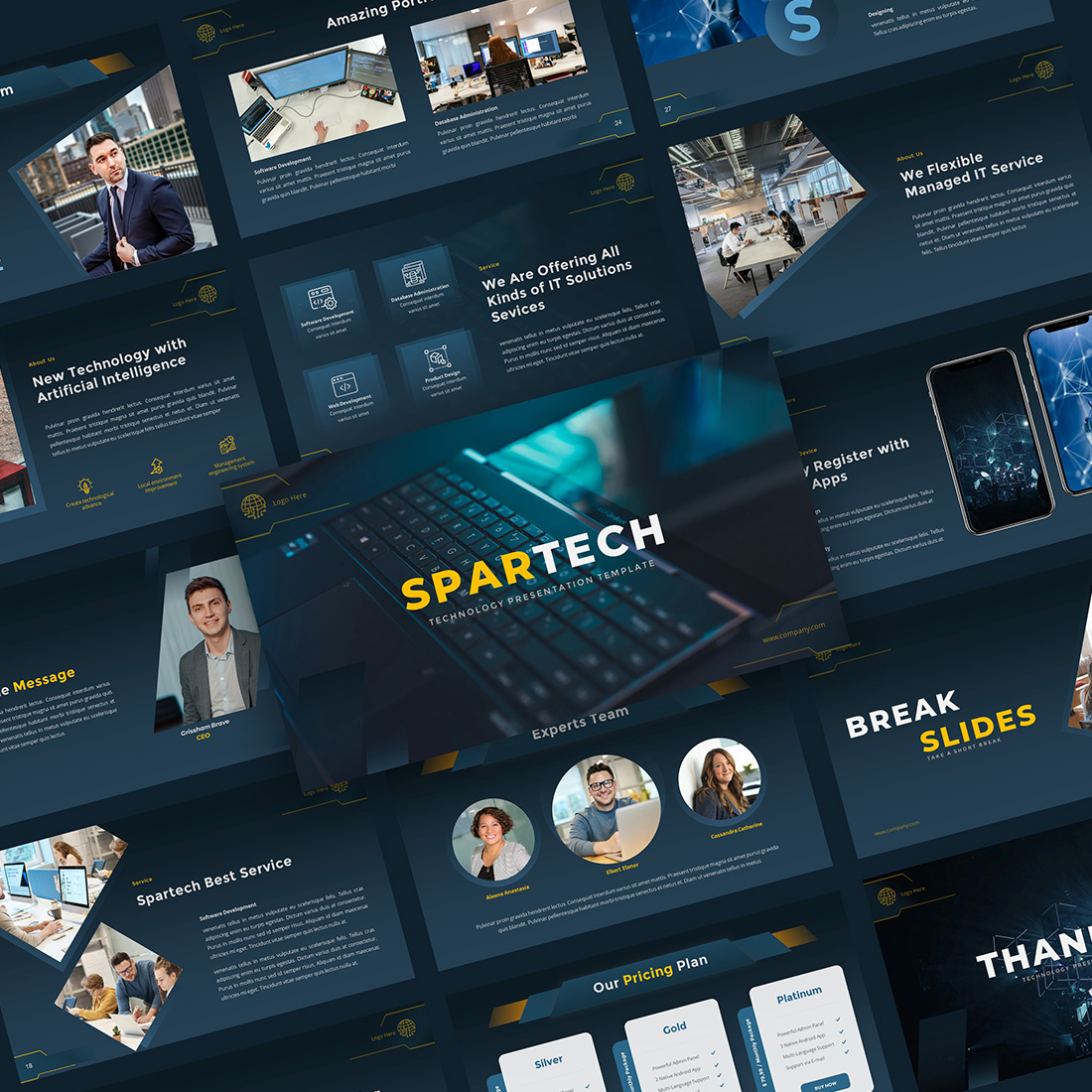 SPARTECH - Technology Google Slides Template preview image.