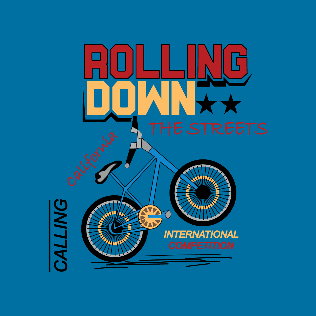 Free Vector Bicycle T Shirt Design preview image.