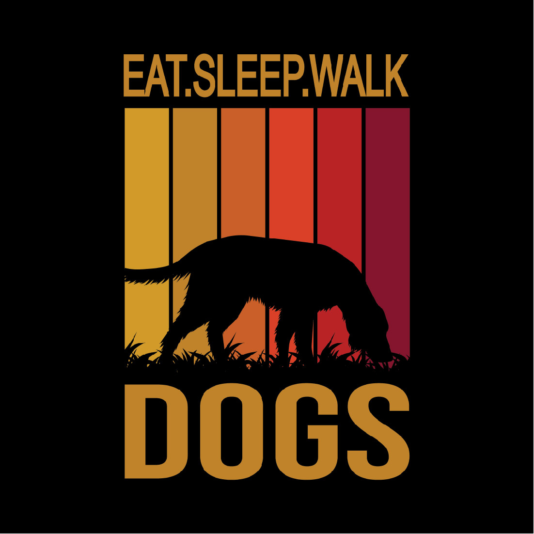 Dogs Love T-Shirt Design preview image.