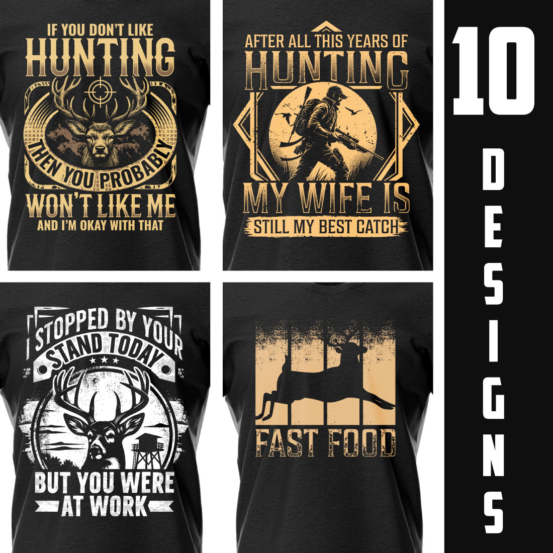 The best selling hunting t shirt designs preview image.