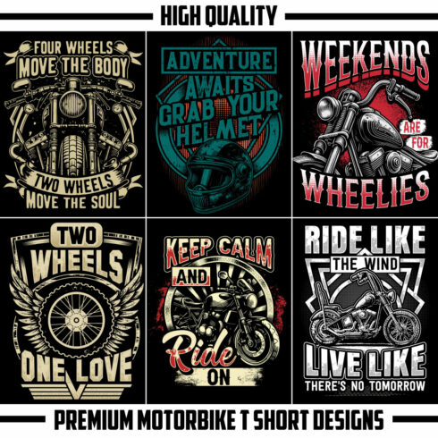 10 premium motorbike t shirt design bundle cover image.