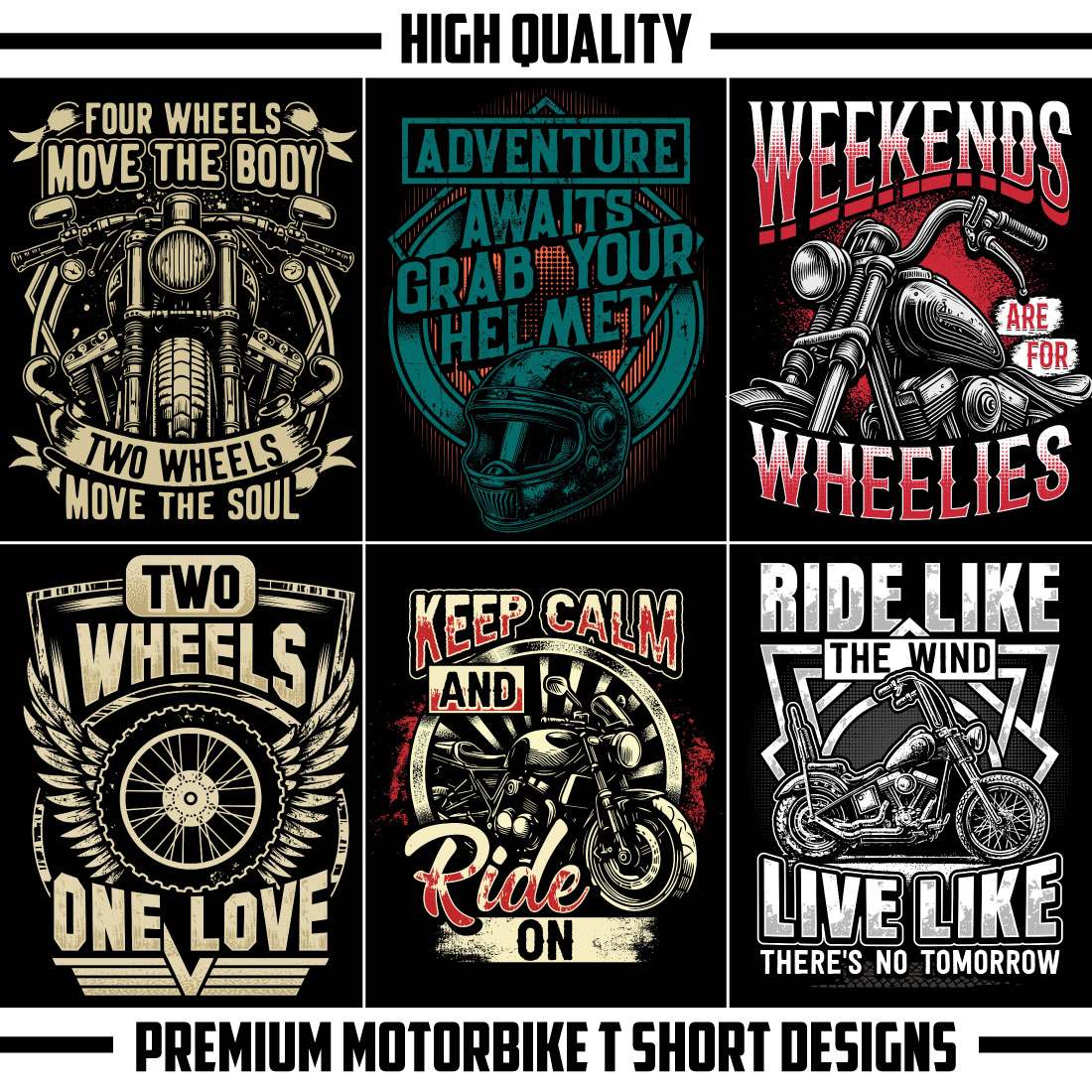 10 premium motorbike t shirt design bundle cover image.