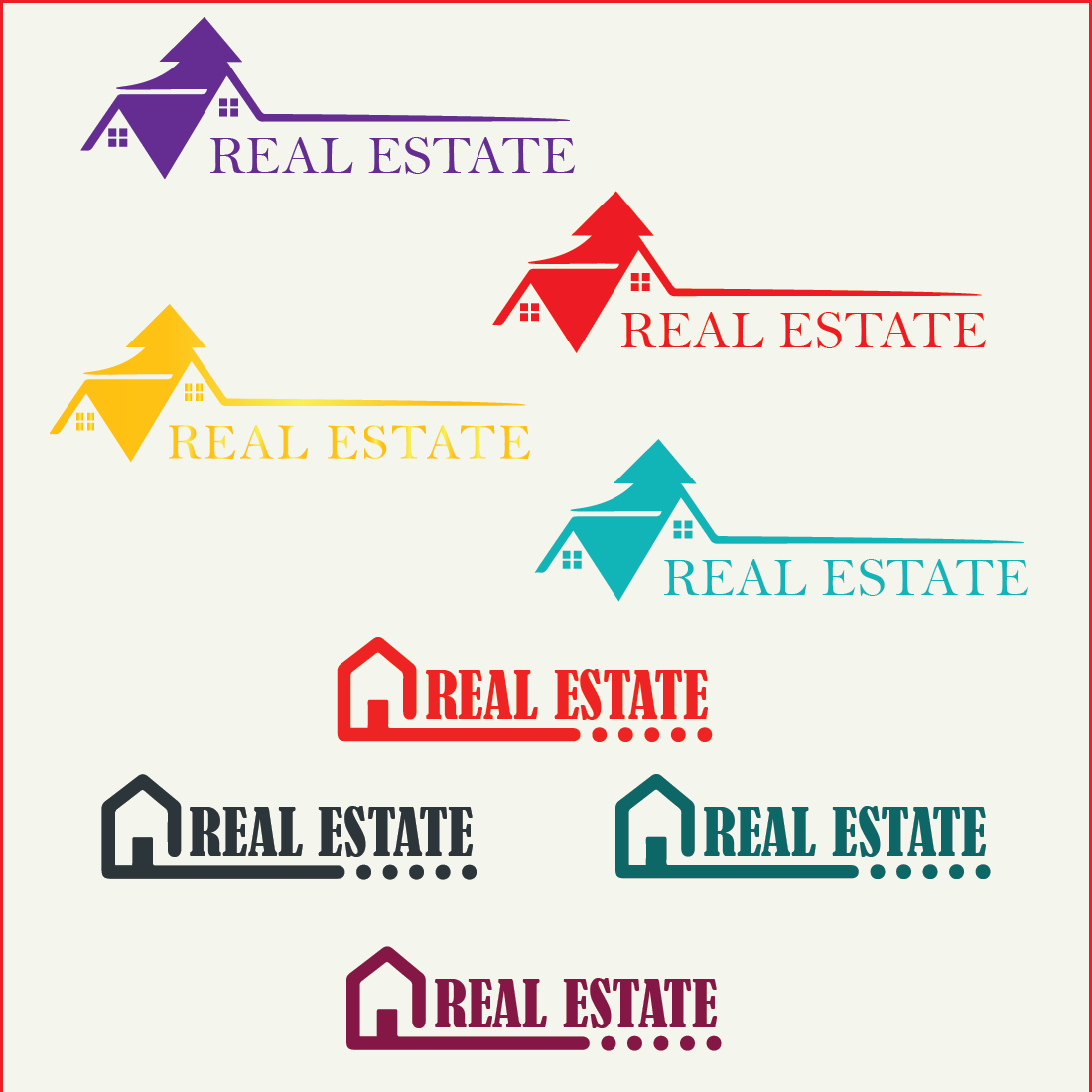 Real Estate logo templates/Unique Real Estate logos/Bundle of real estate logos preview image.