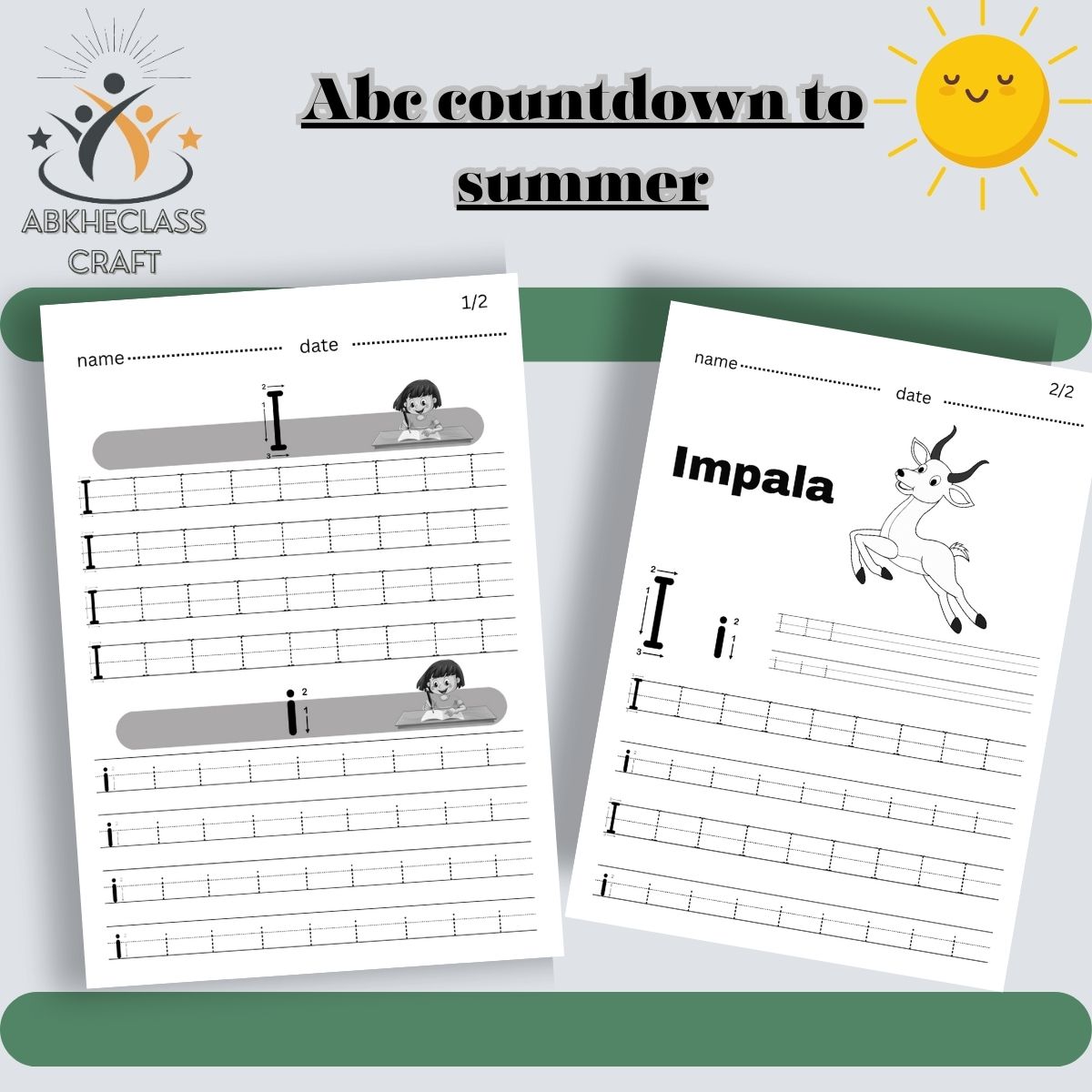 Abc countdown to summer, alphabet tracing editable end of year abc countdown preview image.