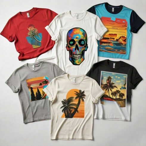 5 summer t-shirt designs cover image.