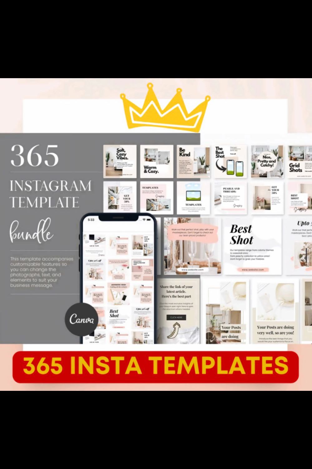 Instagram Canva Templates - Social Media IG Feed Post Templates pinterest preview image.