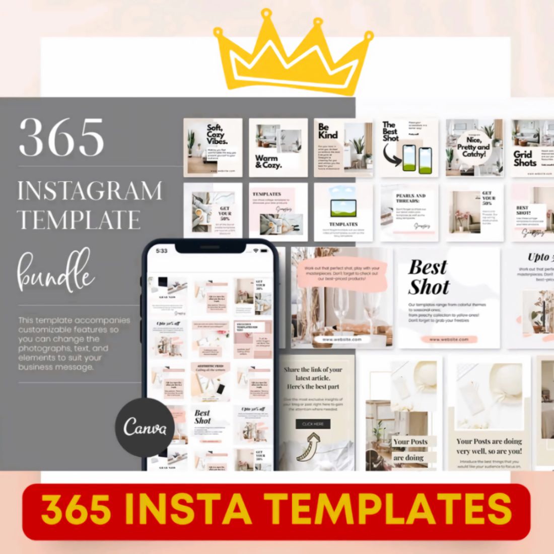 Instagram Canva Templates - Social Media IG Feed Post Templates cover image.