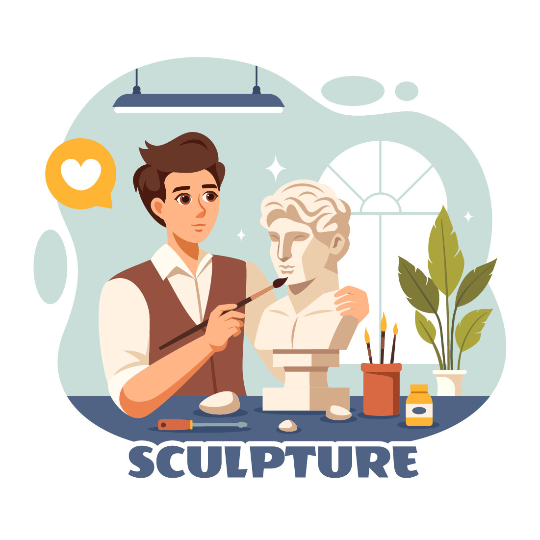 9 Stone Sculpture Illustration preview image.