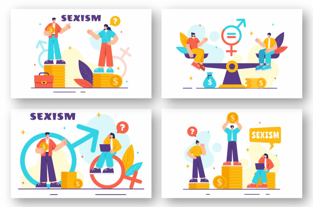 12 Sexism Men and Women Illustration - MasterBundles