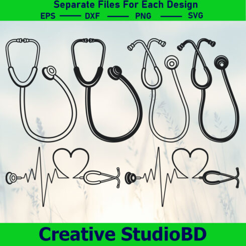 Stethoscope SVG Bundle, Nursing Svg, Stethoscope Icon Svg, Stethoscope Silhouette, Doctor Stethoscope Svg, Medical Svg, cover image.