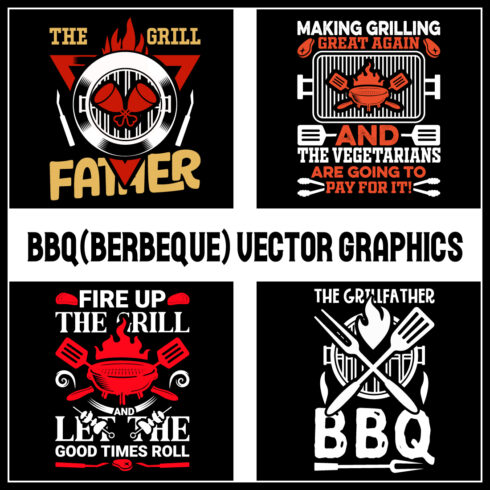 BBQ T-Shirt Design bundle- Barbeque t shirt design bundle- Barbeque Vector Graphics- Barbeque Grill Typography- BBQ SVG Bundle & Quotes cover image.