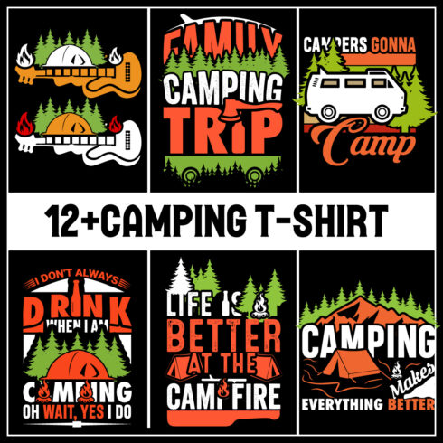 Camping T-Shirt Design- Camping T-shirt- Summer Camp Shirt- Camping T-shirts- Camping-tents T-shirt- T-shirt Design cover image.