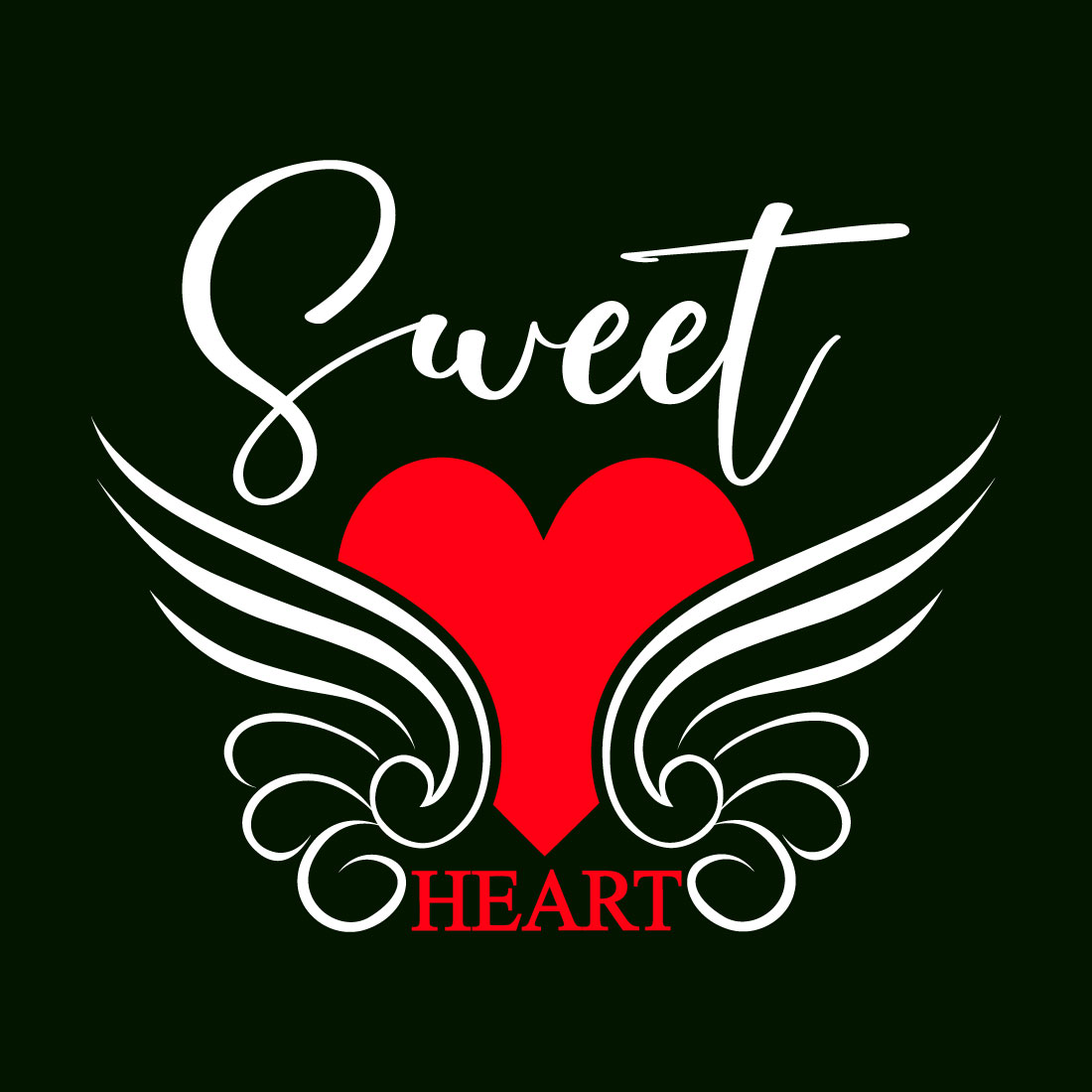 Sweet Heart T-Shirt Design preview image.