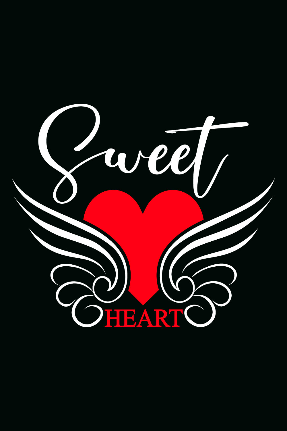 Sweet Heart T-Shirt Design pinterest preview image.