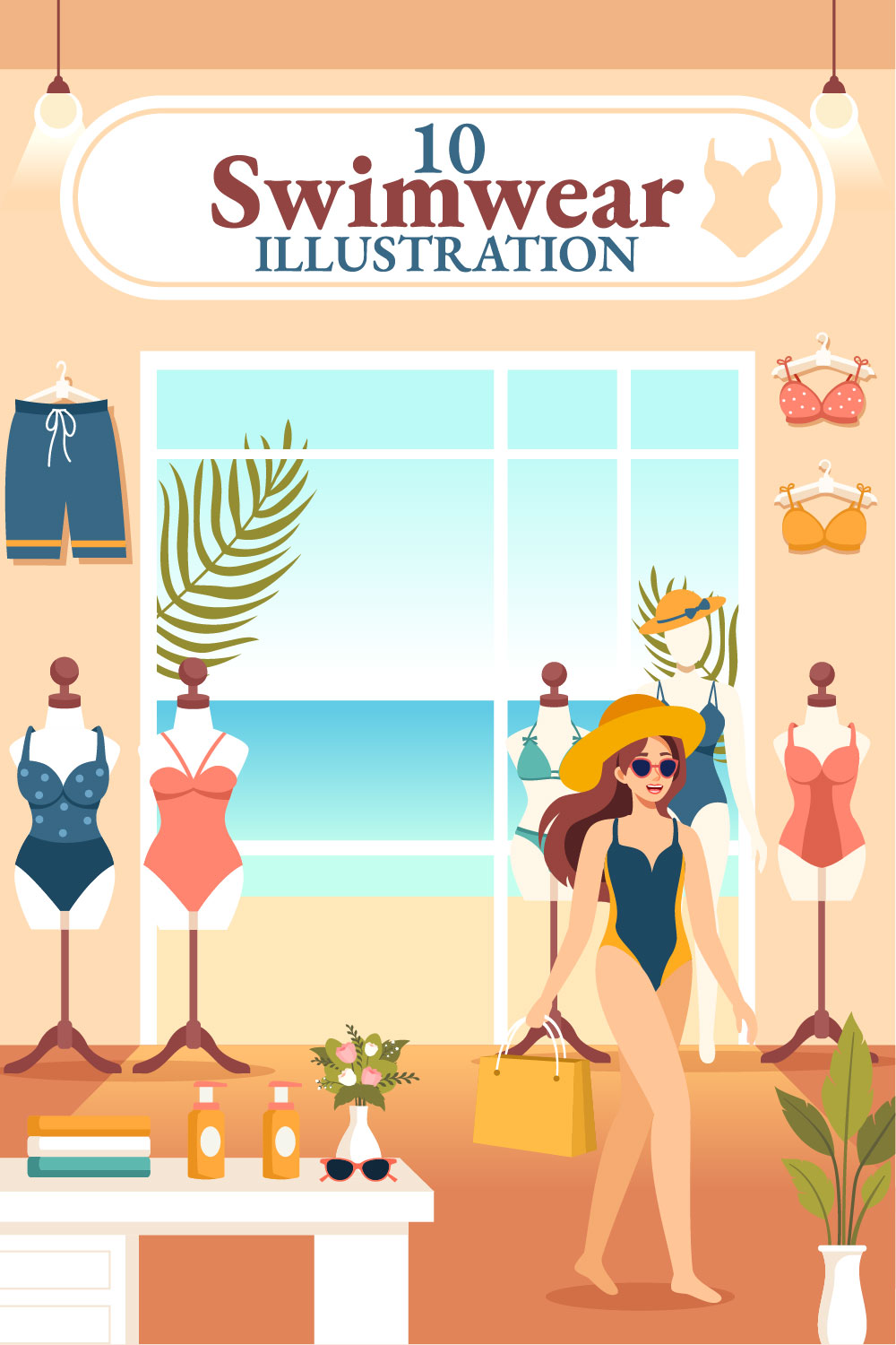 10 Swimwear Illustration pinterest preview image.