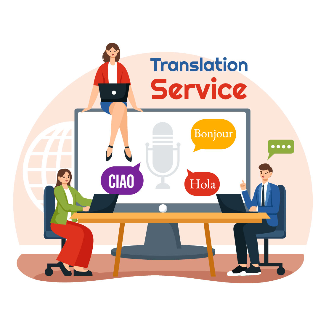 9 Translation Service Illustration preview image.