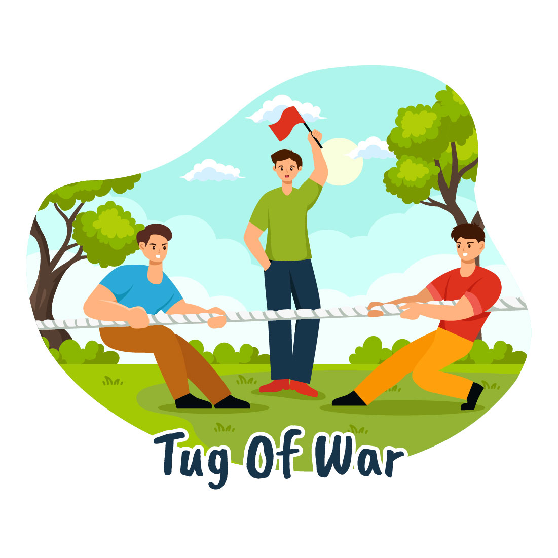 9 Tug of war Vector Illustration cover image.