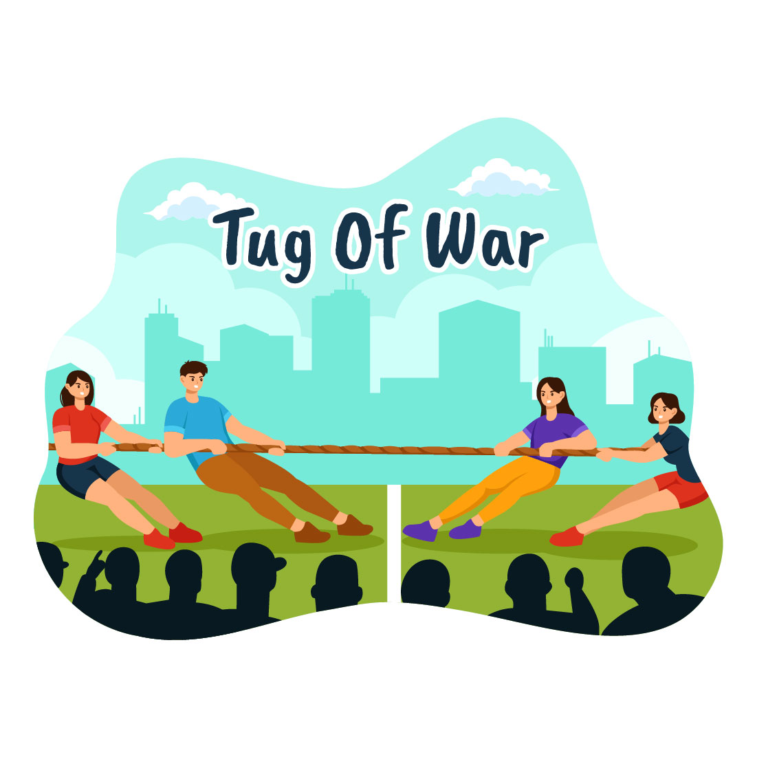 9 Tug of war Vector Illustration preview image.
