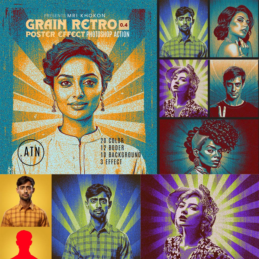 Grain Retro Poster Effect cover image.