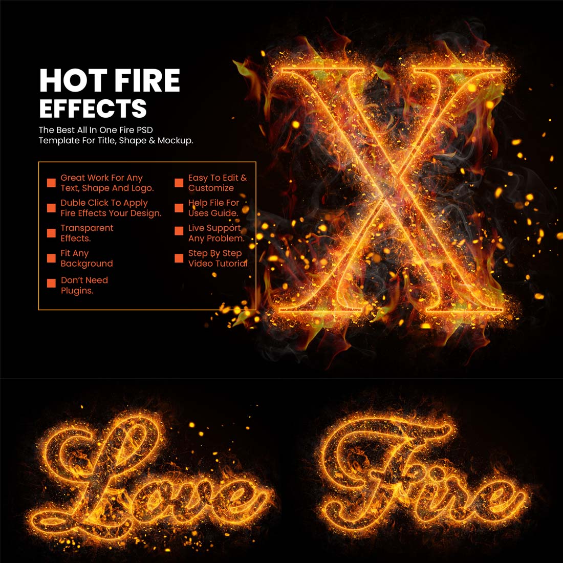 Fire Shape, Text & Logo Effect cover image.