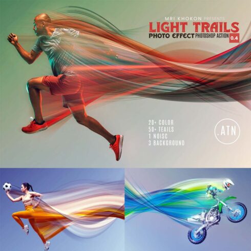 Light Trails Effect Photoshop Action cover image.