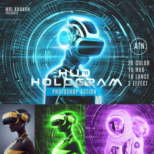 HUD Hologram Photo Effect cover image.