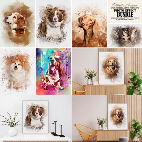 Dog Watercolor Painting Bundle cover image.