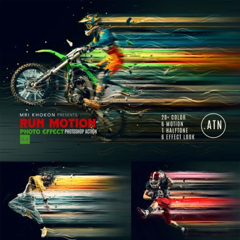 Run Motion Effect Photoshop Action cover image.