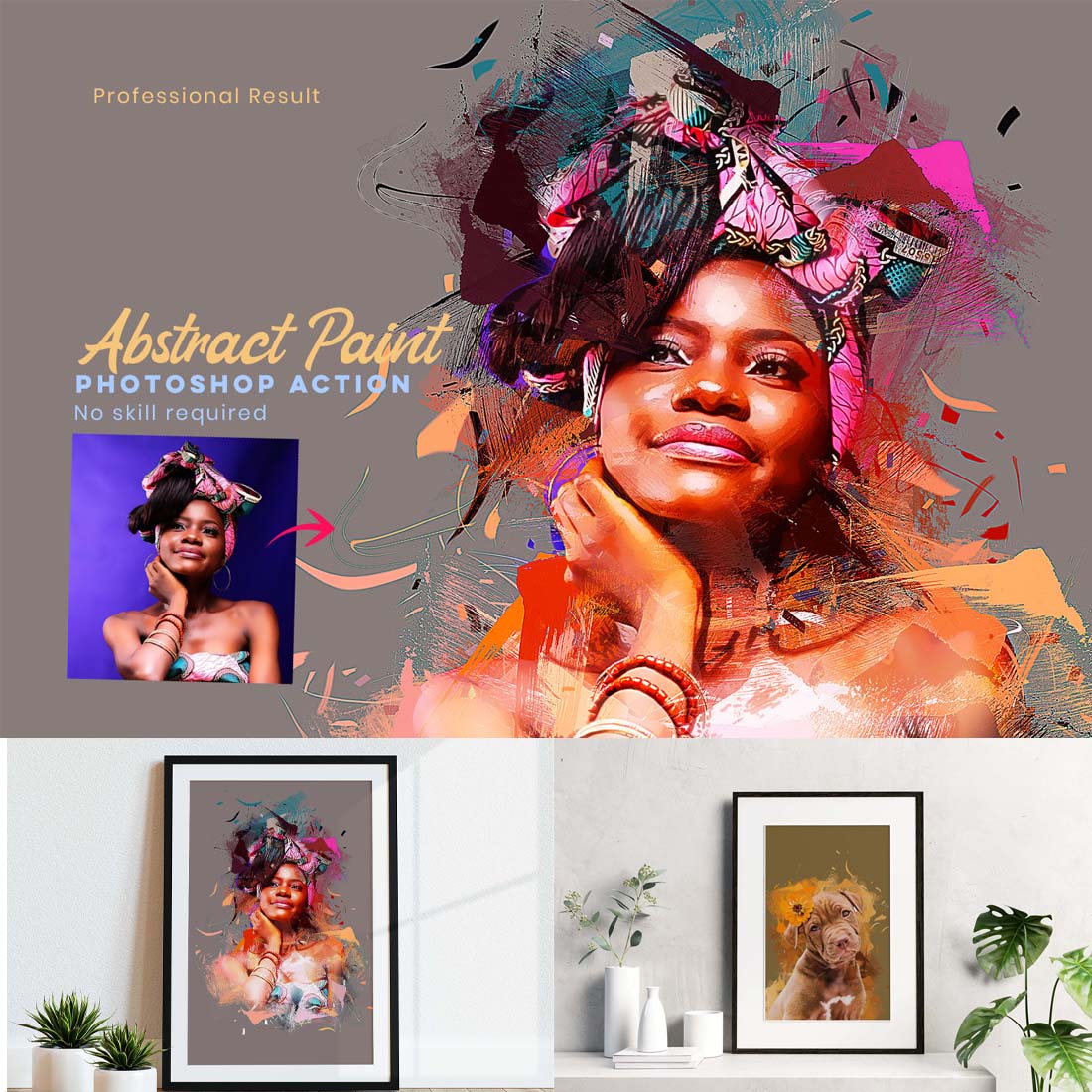 Abstract Paint Photoshop Action cover image.