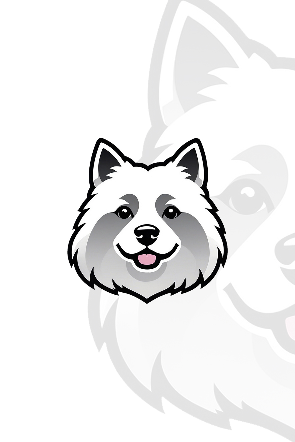 ARCTIC WHITE WOLF - DOG LOGO pinterest preview image.