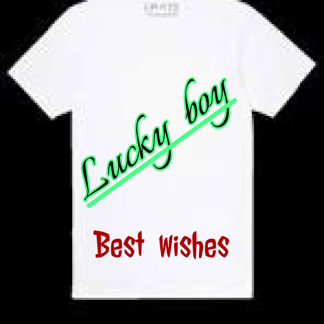 The lucky man t-shirt design preview image.