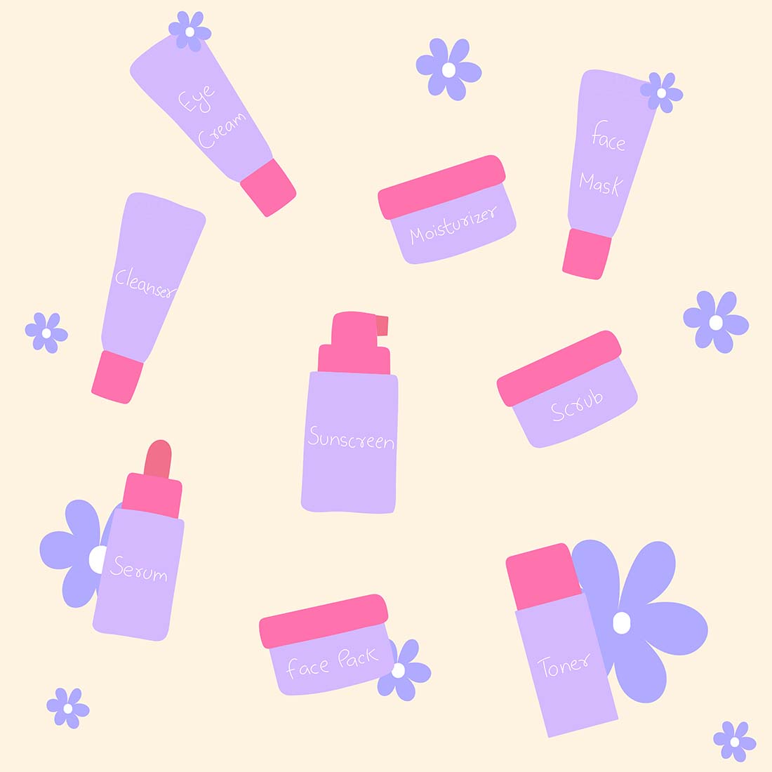 Skincare Products Vector Bundle preview image.