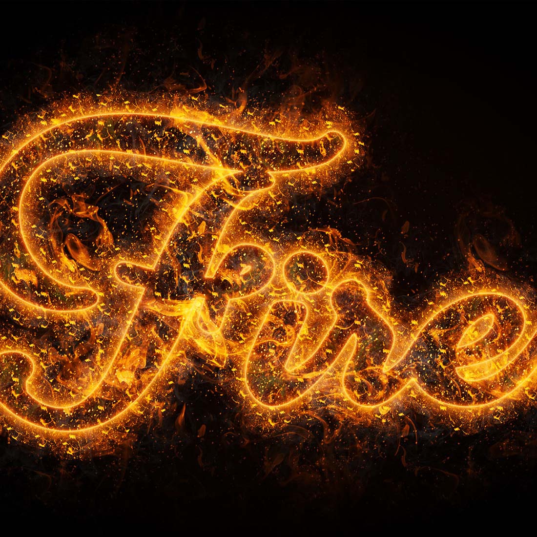 Fire Shape, Text & Logo Effect preview image.