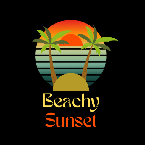 Beachy Sunset T-Shirt Design / Template cover image.