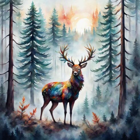 Watercolor Deer Backrounds cover image.