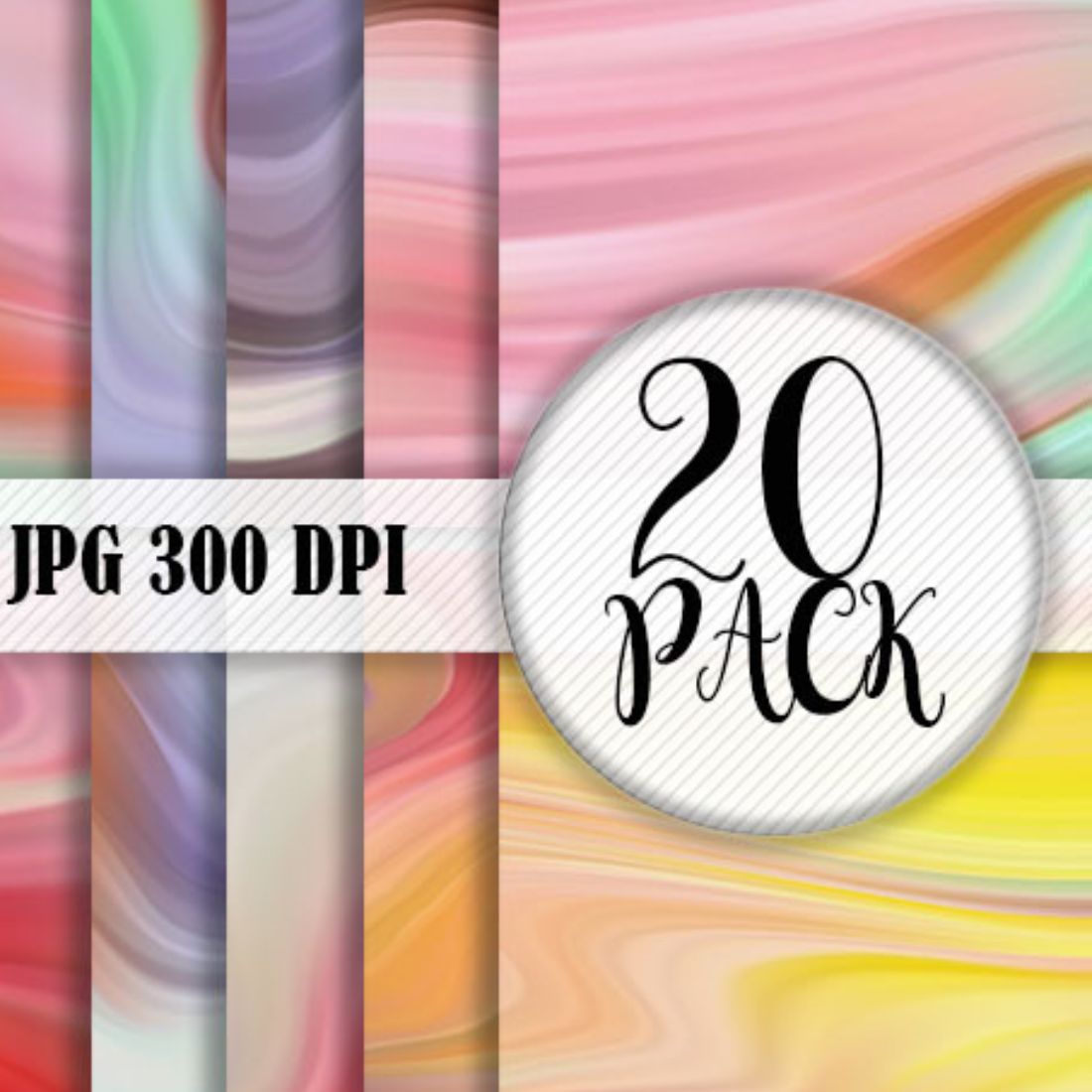 Digital Paper Marble Wave Background cover image.