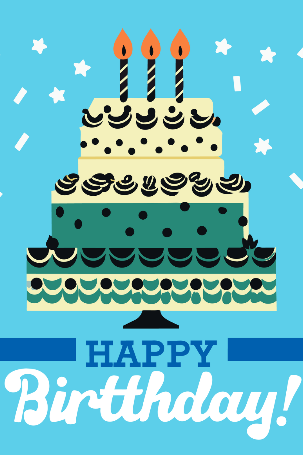 4 Birthday Cake Vector pinterest preview image.